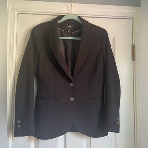 Women’s H&M Three Button Black Blazer 10 Office Work